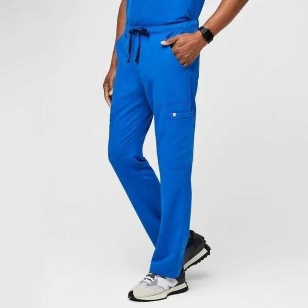 FIGS Cairo Cargo Scrub Pants Men XL Tall Royal Blue Technical Collection TM3001T